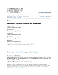 Validation of the Medication Box Task Assessment