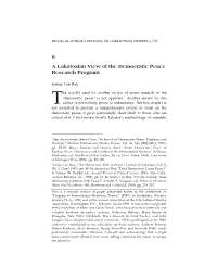 6 a Lakatosian View of the Democratic Peace Research Program