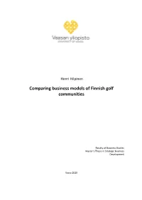 Comparing Business Models of Finnish Golf Communities
