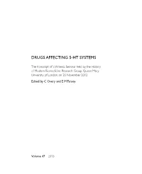 Drugs Affecting 5-HT Systems