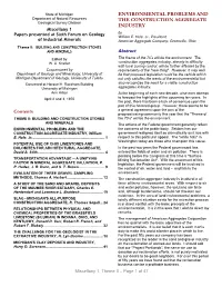 Environmental Problems and the Construction Aggregate Industry
