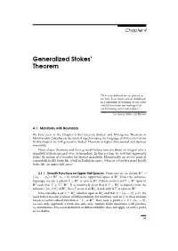 Generalized Stokes' Theorem