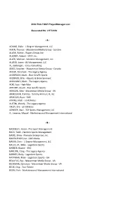 PGA TOUR Player/Manager List