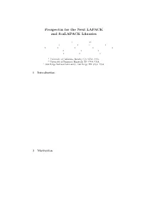 Prospectus for the Next LAPACK and Scalapack Libraries