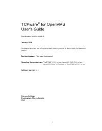 Tcpware for Openvms User's Guide
