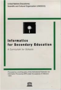 Informatics for Secondary Education