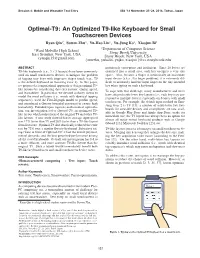 Optimal-T9: an Optimized T9-Like Keyboard for Small Touchscreen Devices