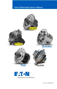 Differential Owner's Manual