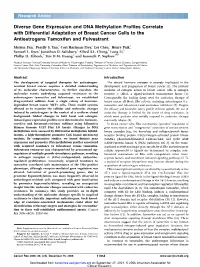Diverse Gene Expression and DNA Methylation Profiles Correlate with Differential Adaptation of Breast Cancer Cells to the Antiestrogens Tamoxifen and Fulvestrant