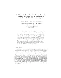 In Defense of a Trope-Based Ontology for Conceptual Modeling: an Example with the Foundations of Attributes, Weak Entities and Datatypes