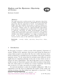 Realism and the Epistemic Objectivity of Science