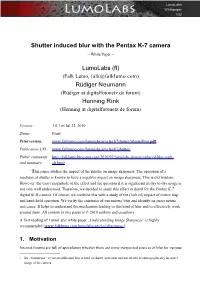 Shutter Induced Blur with the Pentax K-7 Camera Lumolabs