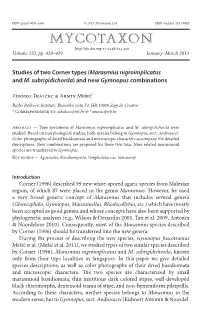 Studies of Two Corner Types (&lt;I&gt;Marasmius