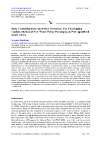 The Challenging Implementation of New Water Policy Paradigms in Post-Apartheid South Africa