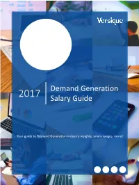 Demand Generation Salary Guide, Please Do by Clicking Here