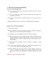 Handout on Lexical Approaches to Argument Structure