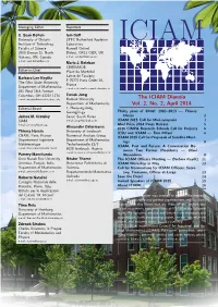 ICIAM Newsletter Vol. 2, No. 2, April 2014