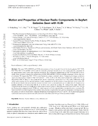 Motion and Properties of Nuclear Radio Components in Seyfert Galaxies Seen with VLBI