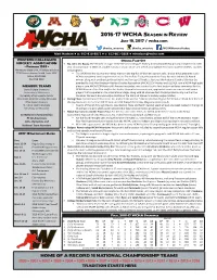 2016-17 WCHA Season in Review July 10, 2017 / Wcha.Com