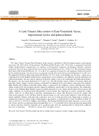 A Late Triassic Lake System in East Greenland: Facies, Depositional Cycles and Palaeoclimate