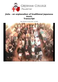 An Explanation of Traditional Japanese Music Transcript
