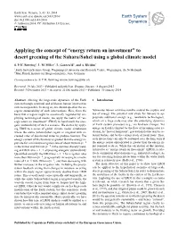 Applying the Concept of “Energy Return on Investment” to Desert Greening of the Sahara/Sahel Using a Global Climate Model