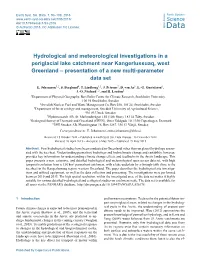 Hydrological and Meteorological Investigations in a Periglacial Lake Catchment Near Kangerlussuaq, West Greenland – Presentation of a New Multi-Parameter Data Set