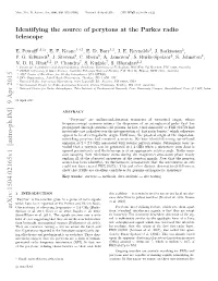 Identifying the Source of Perytons at the Parkes Radio Telescope