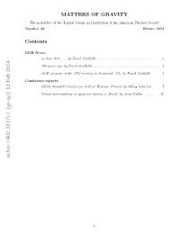 Matters of Gravity, the Newsletter of the Topical Group on Gravitation Of