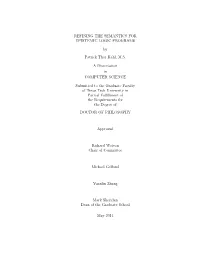 REFINING the SEMANTICS for EPISTEMIC LOGIC PROGRAMS by Patrick Thor Kahl, M.S. a Dissertation in COMPUTER SCIENCE Submitted to T