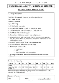 Specification of Woolen Jersey