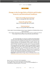 Changes in the Foreign Policy of Bolivia and Ecuador: Domestic and International Conditions