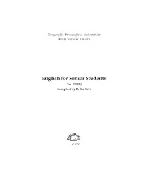 English for Senior Students Part III (B) Compiled by H