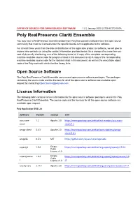Realpresence Clariti Ensemble Offer of Open Source Software