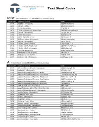 Text Short Codes