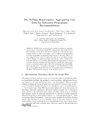 The Notube Beancounter: Aggregating User Data for Television Programme Recommendation