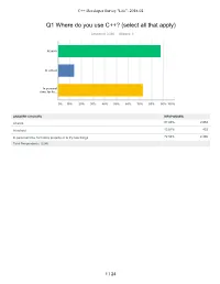 C++ Developer Survey "Lite": 2018-02