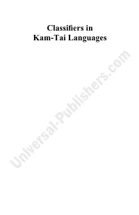 Classifiers in Kam-Tai Languages: a Cognitive and Cultural Perspective
