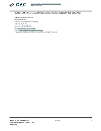 Homosexual Information Center Subject Files Collection