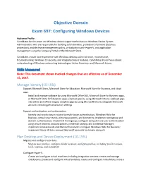 Objective Domain Exam 697: Configuring Windows Devices
