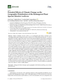 Potential Effects of Climate Change on the Geographic Distribution of The