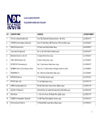 S/N Company Name Address License Number 1 Cvs