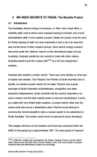 The Beryllia Project 4.1 Introduction the Australian Atomic Energy