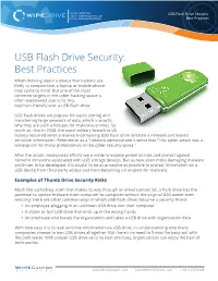 USB Flash Drive Security: Best Practices