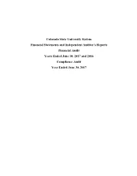 Colorado State University System Financial Statements And