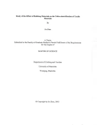 Study of the Effect of Rubbing Materials on the Tribo-Electrification of Textile Materials