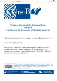 The Case of Lemkos (Łemkowie)