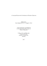 A Conceptual Framework for Simulation in Healthcare Education