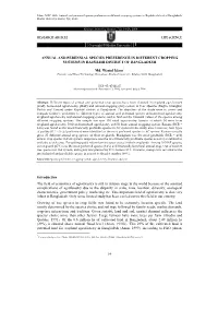 Annual and Perennial Species Preference in Different Cropping Systems in Rajshahi District of Bangladesh