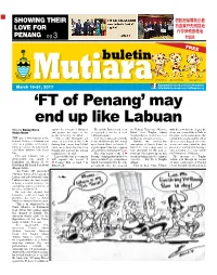 'FT of Penang' May End up Like Labuan